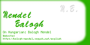 mendel balogh business card